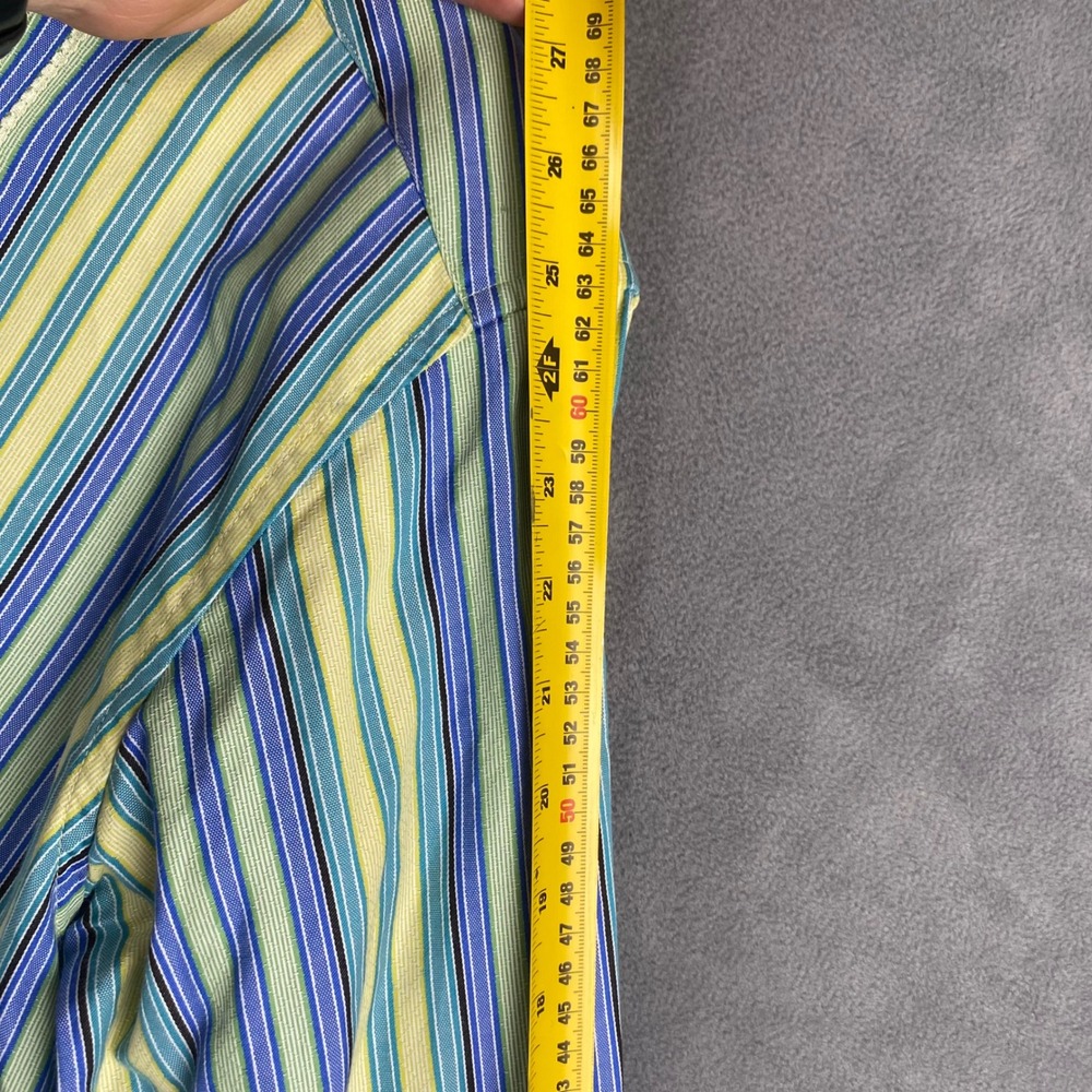 Robert Graham Mens Striped Button Down Shirt Blue Yellow Guitar Cuffs Size Small - Picture 6 of 10